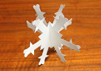 3D Paper Snowflake step 3 join the two shapes