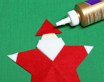 5 Point Star Santa Ornament step 13 glue hat