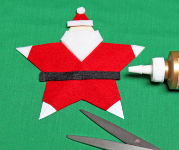 5 Point Star Santa Ornament step 16 cut and glue belt