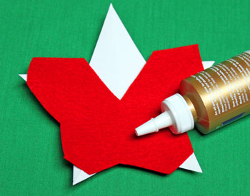 5 Point Star Santa Ornament step 4 glue red suit