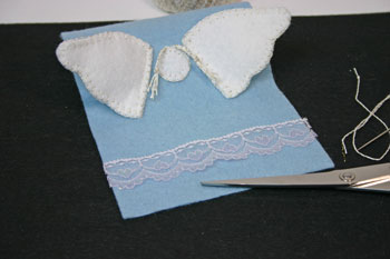 Easy Angel Crafts Angel Gift Bag finish attaching second wing