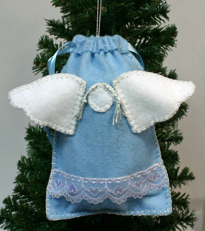 Easy Angel Crafts Angel Gift Bag hanging on tree