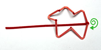 Chenille Wire and Straw Star step 13 add third chenille wire