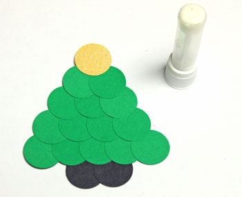 Circles Christmas Tree Ornament step 6 glue front tree topper