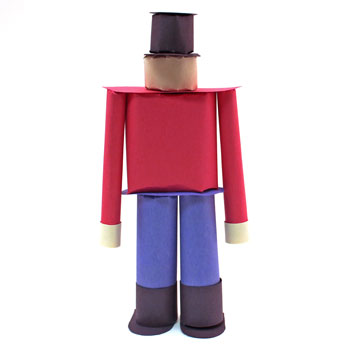 Construction Paper Nutcracker Doll step 15 standing without face
