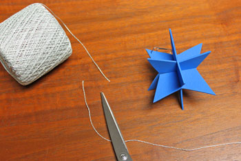 Craft Foam 3-D Star step 7 cut yarn for loop