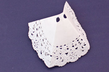 Easy Angel Crafts Doily Paper Angel step 11 add two angled folds on both sides of the center