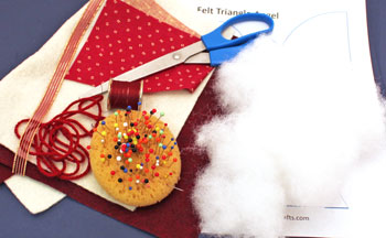 Easy Angel Crafts Felt Triangle Angel materials and tools