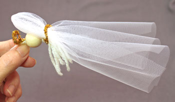 Easy Angel Crafts Tulle Angel step 10 fold tulle in half
