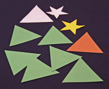 Easy Christmas Crafts Construction Paper Triangles Christmas Tree step 1 cut shapes