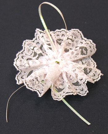 Easy Christmas Crafts Lace Flower Ornament step 15 attach loop to back
