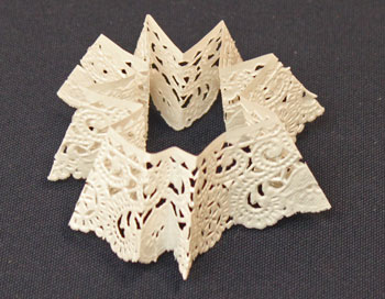 Easy Christmas Crafts Paper Doily Flower Ornament step 6 fold doily in thirty-seconds
