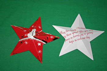 Easy Christmas crafts five point star folded front and back