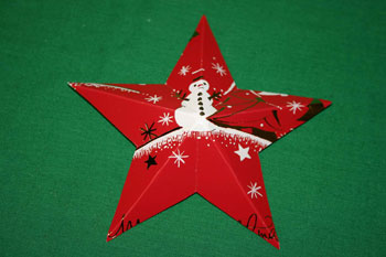 Easy Christmas crafts five point star folded front