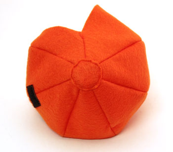Easy Felt Crafts Emoti-Pumpkin step 10 sew circle to bottom of pumpkin