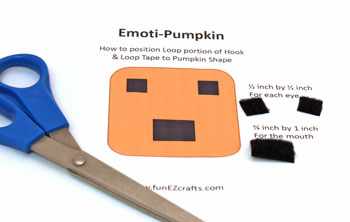 Easy Felt Crafts Emoti-Pumpkin step 4 cut loop tape