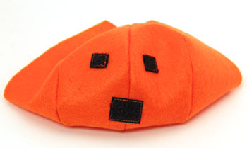 Easy Felt Crafts Emoti-Pumpkin step 7 sew loop tape to pumpkin