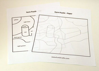 Easy Paper Crafts Farm Puzzle step 1 print pattern