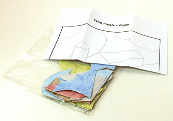 Easy Paper Crafts Farm Puzzle step 8 puzzle in bag