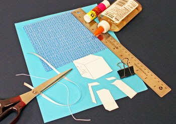 Easy Paper Crafts Gift Box Gift Tag materials and tools