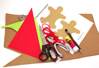 Easy Paper Crafts Gingerbread Man and Gingerbread Woman materials and tools