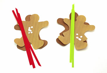 Easy Paper Crafts Gingerbread Man and Gingerbread Woman step 1 cut pattern and materials
