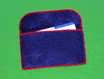 Easy felt crafts business card holder with debit credit membership cards