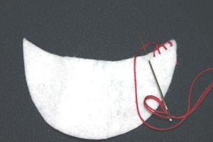 Easy felt crafts tooth pillow sew top of mouth
