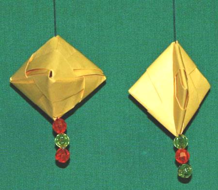 Easy paper crafts folded box ornament hanging 2