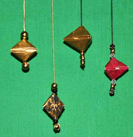 Easy paper crafts folded box ornament hanging 3