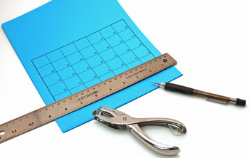 Easy paper crafts pocket calendar step 3 measure and mark for top holes