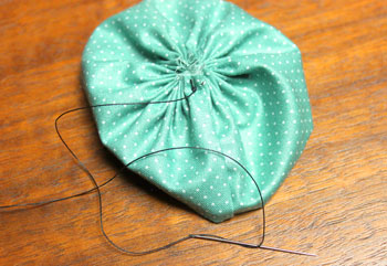 Fabric Flower Ornament step 7 prepare for button