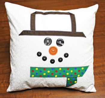 Fred the Snowman Pillow finished