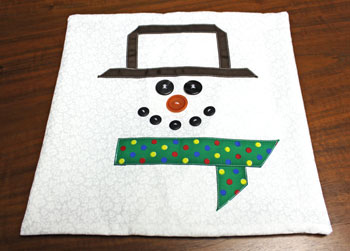 Fred the Snowman Pillow step 11 turn right side out
