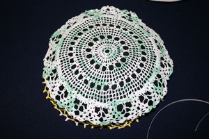 Frugal fun crafts doily pillow position second doily