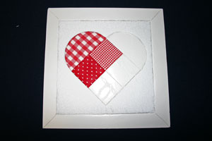 Frugal fun crafts punched quilt heart add heart pieces