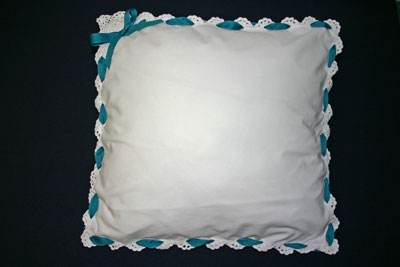 Frugal fun crafts ribbon napkin pillow finished with bow