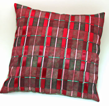 Fun Easy Woven Ribbon Pillow Plaid step 19 finished pillow