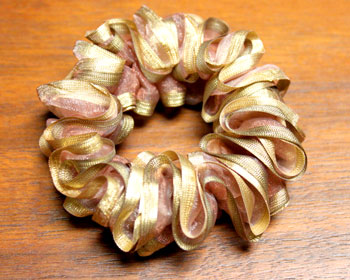 Golden Ribbon Wreath Ornament step 12 form wreath shape