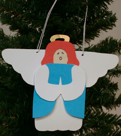 Easy Angel Crafts - Paper Angel finished on tree