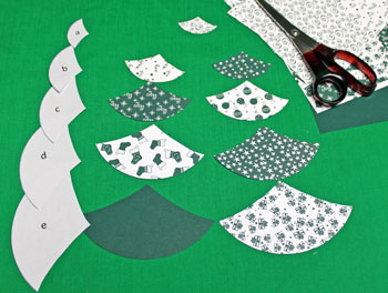 Paper Arcs Christmas Tree step 2 cut shapes