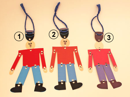 Paper Nutcracker Soldier showing three different options