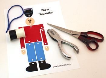 Paper Nutcracker Soldier materials and tools
