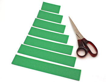 Paper Strips Christmas Tree step 1 cut paper strips