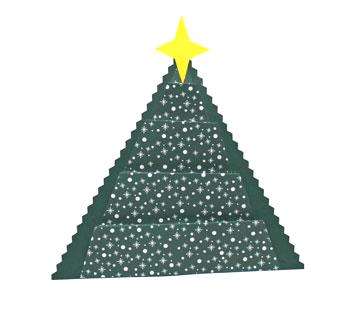 Art Deco Paper Christmas Tree finished in dark green