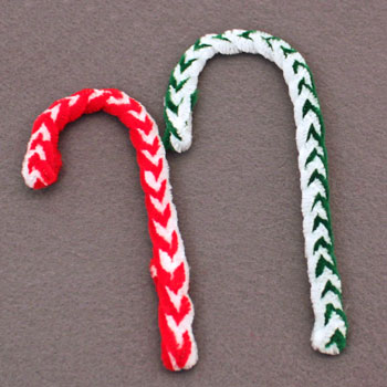 braided candy cane ornament two different versions