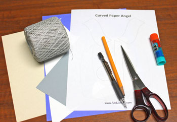 Curved Paper Angel materials and tools