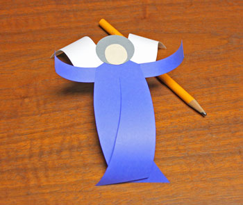 Curved Paper Angel step 7 burnish the shapes
