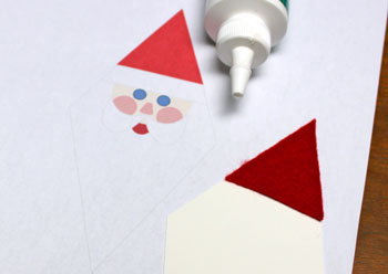 Diamond Santa Claus step 6 glue red hat to poster board