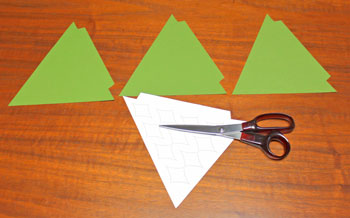 Diamond Shapes Christmas Tree step 2 cut triangles